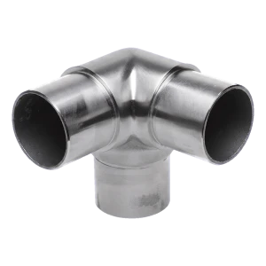 Conector esquina en T para barandilla – tubo 42,4x2 mm, acero inoxidable AISI 304, satinado