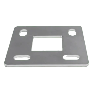 Base de pilar de balaustrada para soldar 80×80 mm – acero inoxidable AISI 304, sistema 40×40