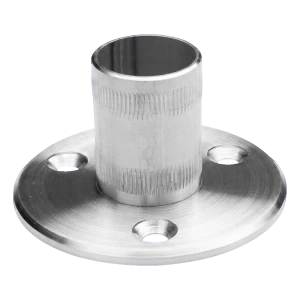 PINOX – base de poste de barandilla fi42,4 mm para hincar, acero inoxidable satinado