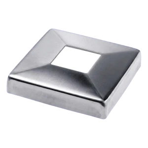 Roseta cubreobjetos cuadrada 108×108 mm para perfil de barandilla 40×40 – acero AISI 316 satinado