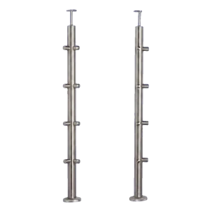 PSG poste de barandilla angular de acero inoxidable AISI 304 ø 42,4 mm H960 – montaje en suelo