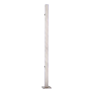 PINOX poste de balaustrada terminal 40x40 mm acero inoxidable AISI 304 satinado – montaje en suelo