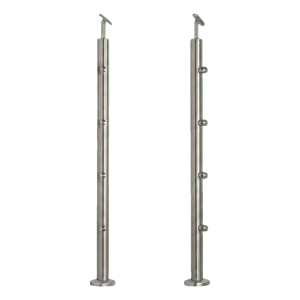 PSG Poste de barandilla intermedio pasante fi 42,4 mm AISI 304 – 4 soportes, satinado