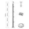 PSG Poste de barandilla intermedio pasante fi 42,4 mm AISI 304 – 4 soportes, satinado 001-204 (2)