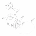 PSG Poste de barandilla intermedio pasante fi 42,4 mm AISI 304 – 4 soportes, satinado 001-204 (6)