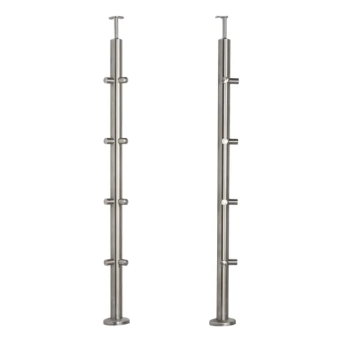PSG poste de balaustrada esquinero de acero AISI 304 ø42,4 mm H1060 mm con soportes para tubos ø12 mm 001-206 (1)