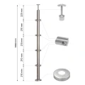 PSG poste de balaustrada esquinero de acero AISI 304 ø42,4 mm H1060 mm con soportes para tubos ø12 mm 001-206 (2)