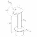 PSG poste de balaustrada esquinero de acero AISI 304 ø42,4 mm H1060 mm con soportes para tubos ø12 mm 001-206 (4)
