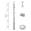 PSG poste de balaustrada intermedio Ø42,4 mm de acero inoxidable AISI 304 – 4 soportes Ø12, montaje en suelo 001-207 (2)