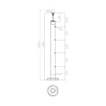 PSG poste de balaustrada intermedio Ø42,4 mm de acero inoxidable AISI 304 – 4 soportes Ø12, montaje en suelo 001-207 (4)