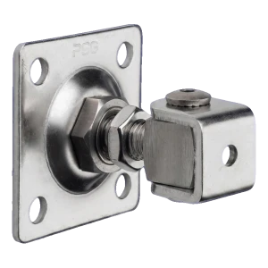 Bisagra regulable para puerta PSG M16 AISI304 con placa 80×80 mm – en bruto