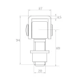 PSG Bisagra de puerta para soldar M20 – acero inoxidable AISI 304, satinado 001-221 (2)