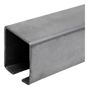 PSG carril guía para puertas correderas – perfil acanalado de acero 70×70 mm, L=6000 mm