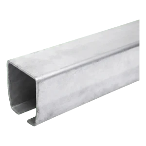 PSG carril guía para puerta corredera – perfil en C 140×140×6 mm, longitud 6 m, galvanizado en caliente