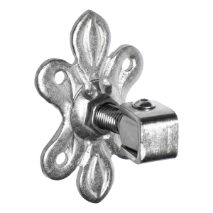 Bisagra de puerta regulable con escudo decorativo M20 160×105×6 mm acero galvanizado