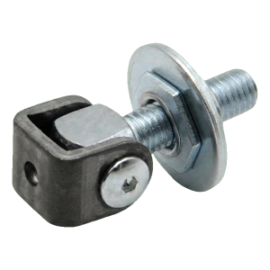 Bisagra regulable PSG para soldadura M12 galvanizada con oreja negra