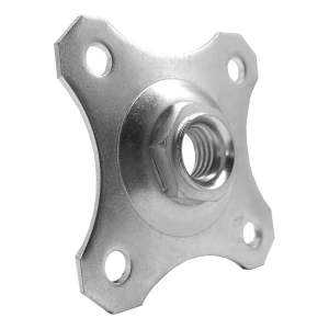 Escudo decorativo 80×80×3 mm para bisagra regulable M16 – galvanizado