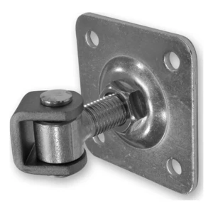 Bisagra de puerta regulable PSG M16 con placa 75×75×4 mm de acero