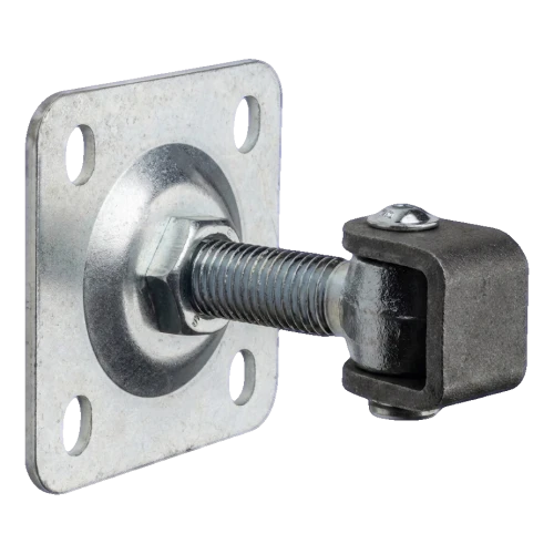 PSG bisagra regulable para puerta M20 con escudo 100×100 mm galvanizada – oreja negra 001-373 (1)