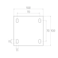 PSG bisagra regulable para puerta M20 con escudo 100×100 mm galvanizada – oreja negra 001-373 (4)