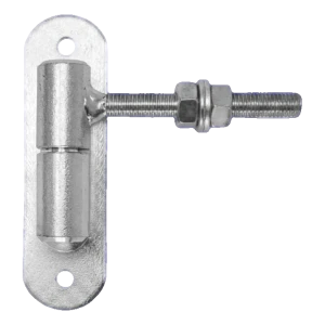 PSG bisagra regulable torneada para puerta fi24 M12 con placa 150×40 mm