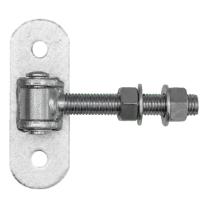 Bisagra regulable para puertas M18 con placa de 140×50 mm – galvanizada