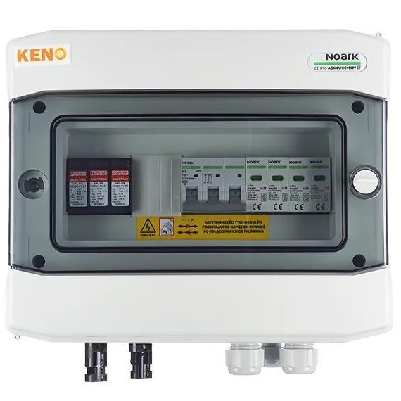 {ALT} Caja de empalme con protector de sobretensiones DC + AC, 1000V tipo 1+2 / límite AC tipo 1+2, 10A, 3-F, SH-78 DCAC